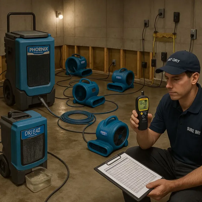 Structural Drying and Dehumidification process in Calera, AL